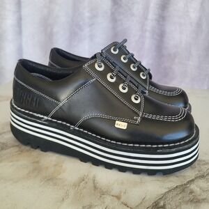 Kickers Platform Sneakers RAGGED PRIEST Black Women's Size 39